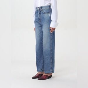 Sportmax Jeans Women Blue Jeans Wide Leg Straight 26